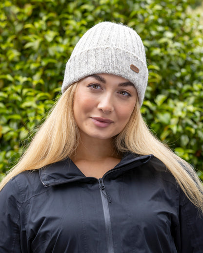 Erin Knitwear - Rib pullon Hat Turn up | wollen muts met fleece voering