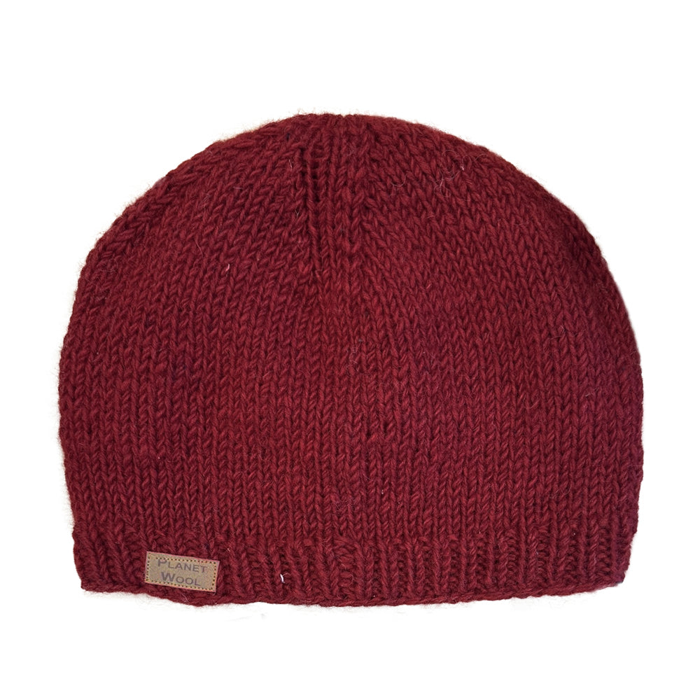 Planet wool - Round hat | wollen muts Maroon