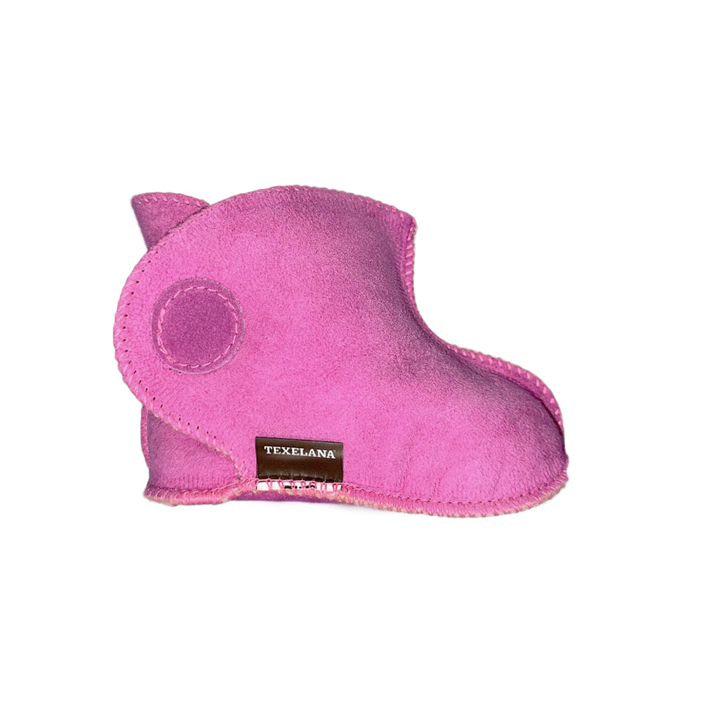 Texelana - Samba | babypantoffel van schapenvacht Roze