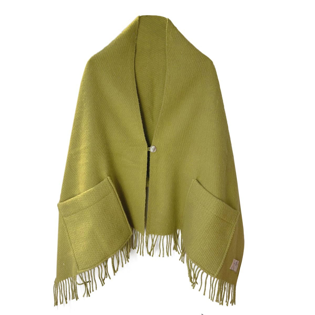 Belpo - Scarf pockets | grote wollen sjaal met zakken Green