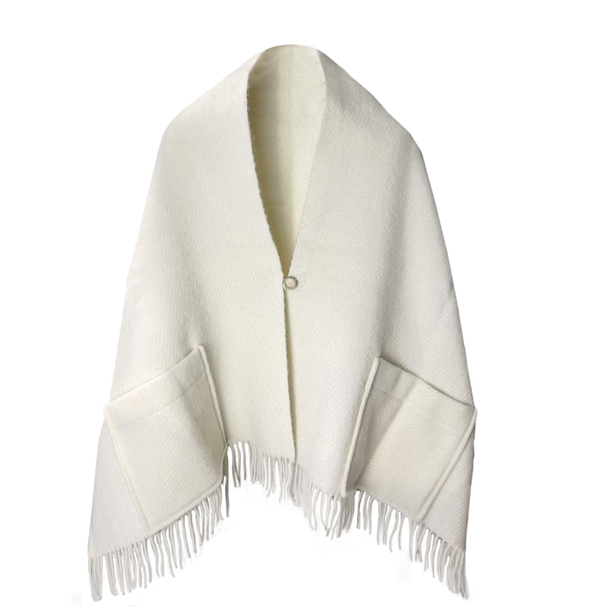 Belpo - Scarf pockets | grote wollen sjaal met zakken White