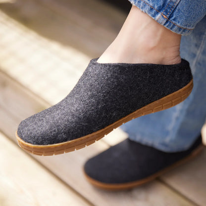 Glerups | instapper met rubber zool - charcoal