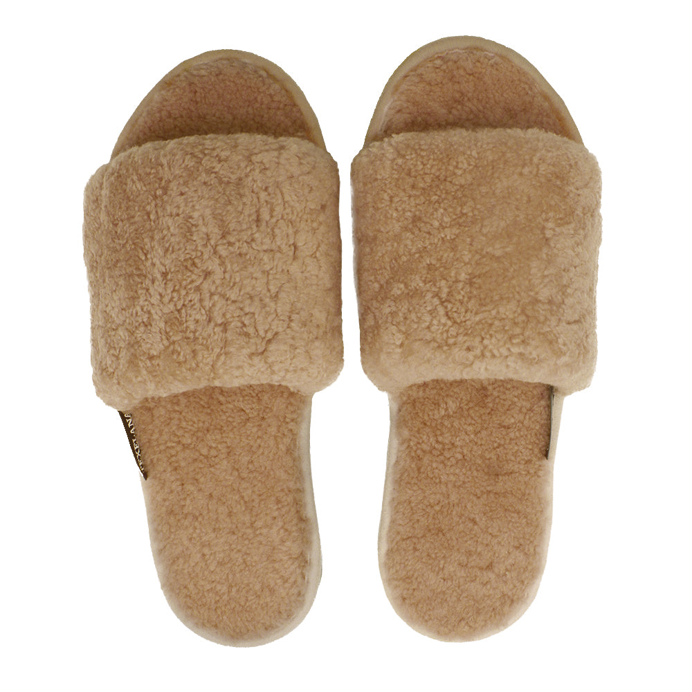 Texelana Strandloper | slipper van schapenvacht Beige