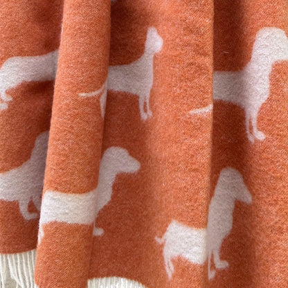 Belpo - Plaid teckel | wollen plaid met teckelprint