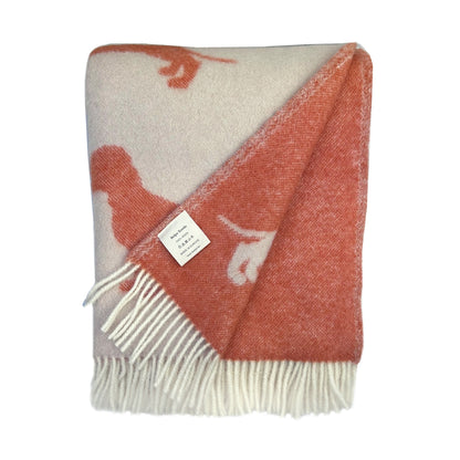 Belpo - Plaid teckel | wollen plaid met teckelprint
