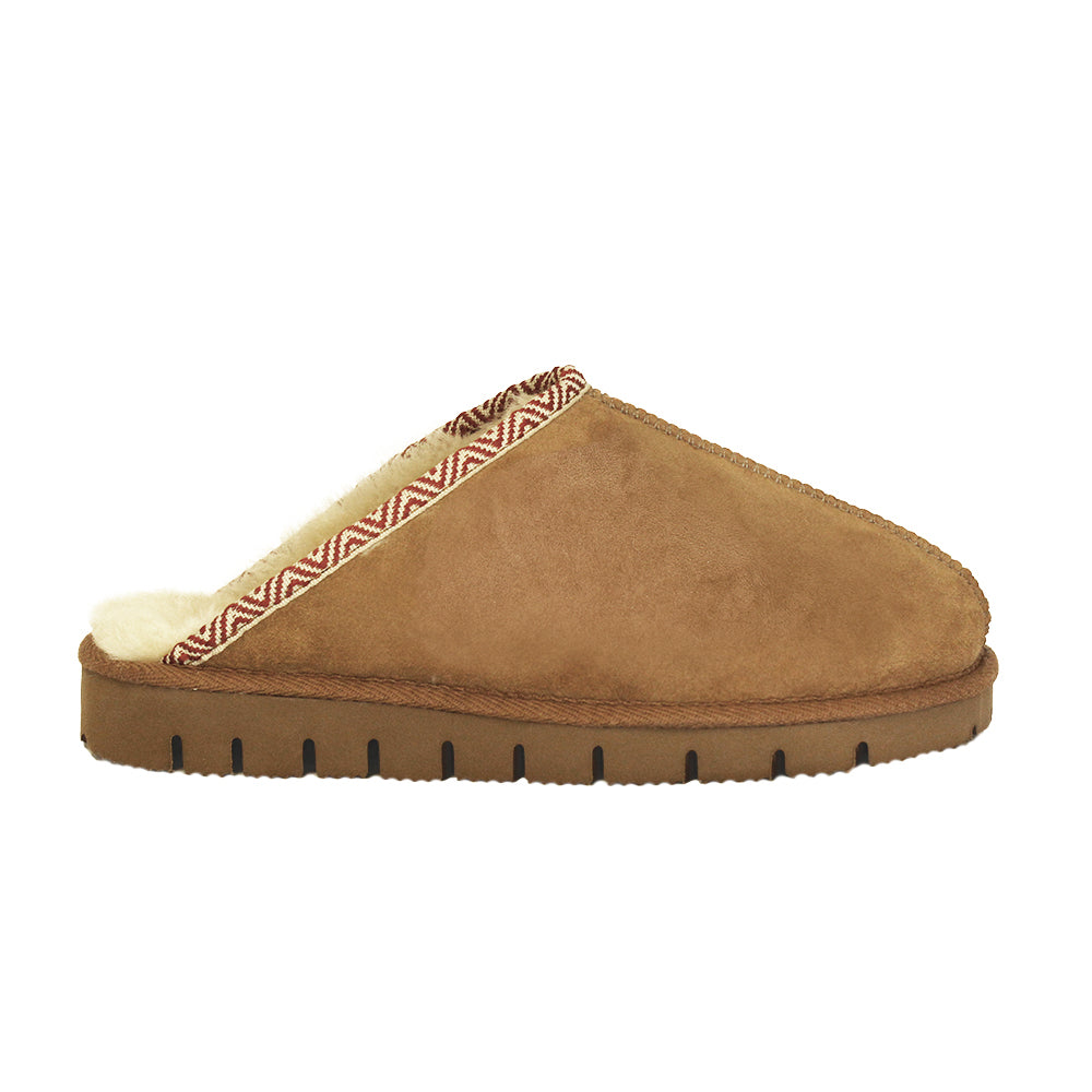 Texelana Wier | Premium instappantoffel van schapenvacht Cognac