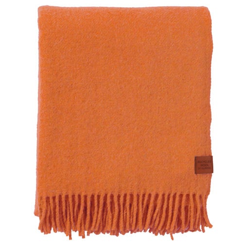 Klippan - True | wollen plaid van gerecyclede- en lamswol Orange 130x180 cm.