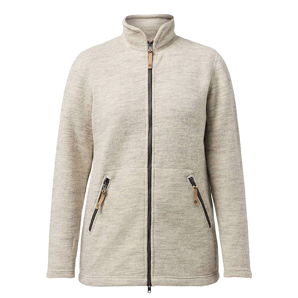 Ivanhoe Knitted in Sweden - NLS Twig Long FZ | damesvest met rits
