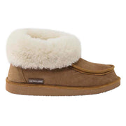 Texelana Veer | hoge pantoffel van schapenvacht Cognac