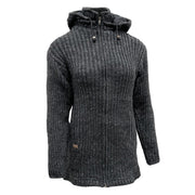 Planet Wool - Long Jacket Rib | wollen damesvest met fleecevoering