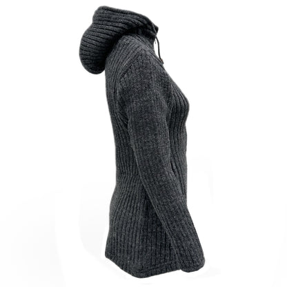 Planet Wool - Long Jacket Rib | wollen damesvest met fleecevoering