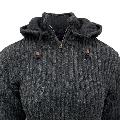 Planet Wool - Long Jacket Rib | wollen damesvest met fleecevoering