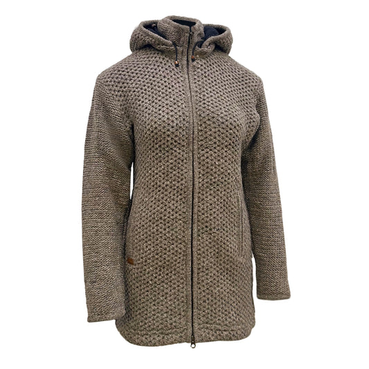 Planet Wool - Long Jacket Tock | wollen damesvest met fleecevoering