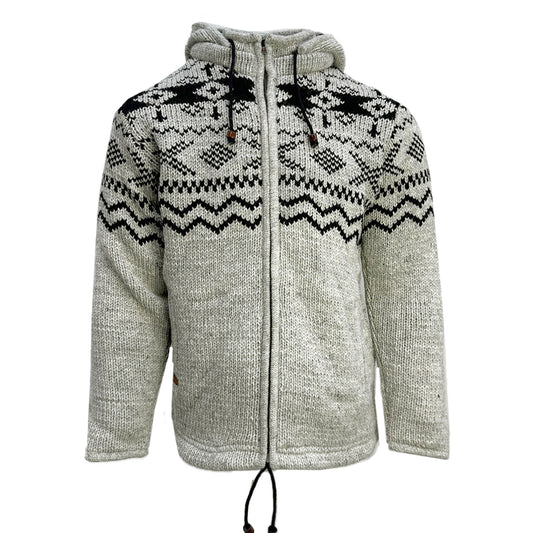 Planet Wool - Cross design | wollen vest met fleecevoering