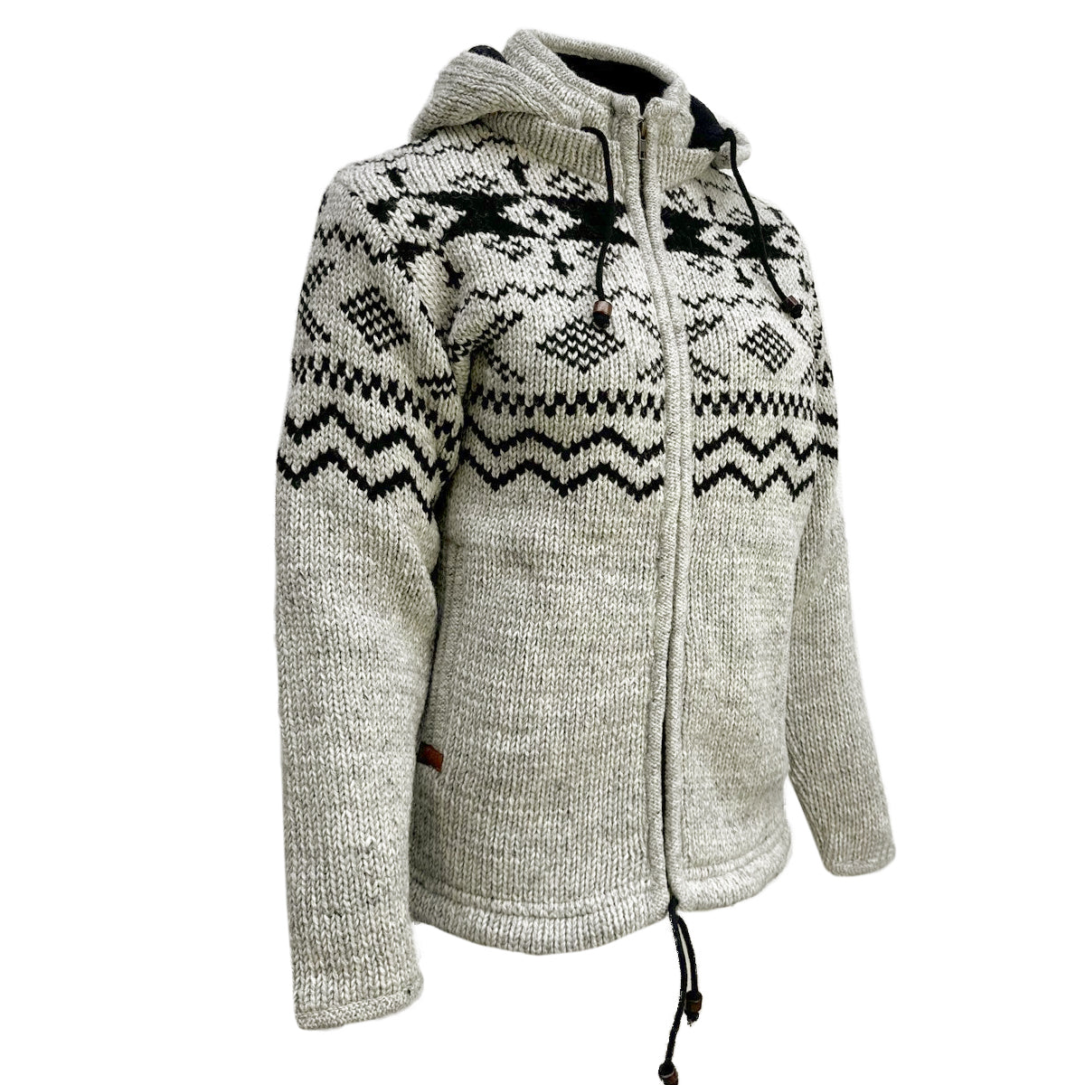 Planet Wool - Cross design | wollen vest met fleecevoering