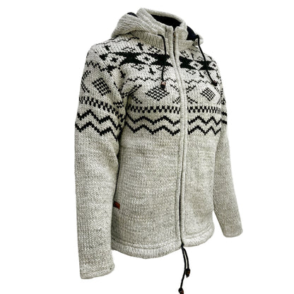 Planet Wool - Cross design | wollen vest met fleecevoering