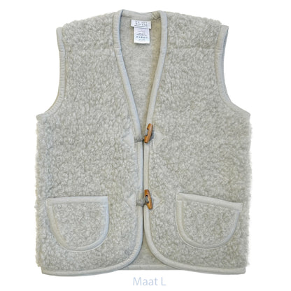 We are Wovens - Kids vest button | wollen kinder bodywarmer Earl grey L - 128 134