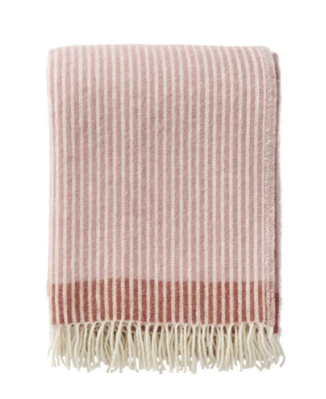 Klippan - Rib | plaid van 100% lamswol Pink Dusty Rose 130x200 cm.