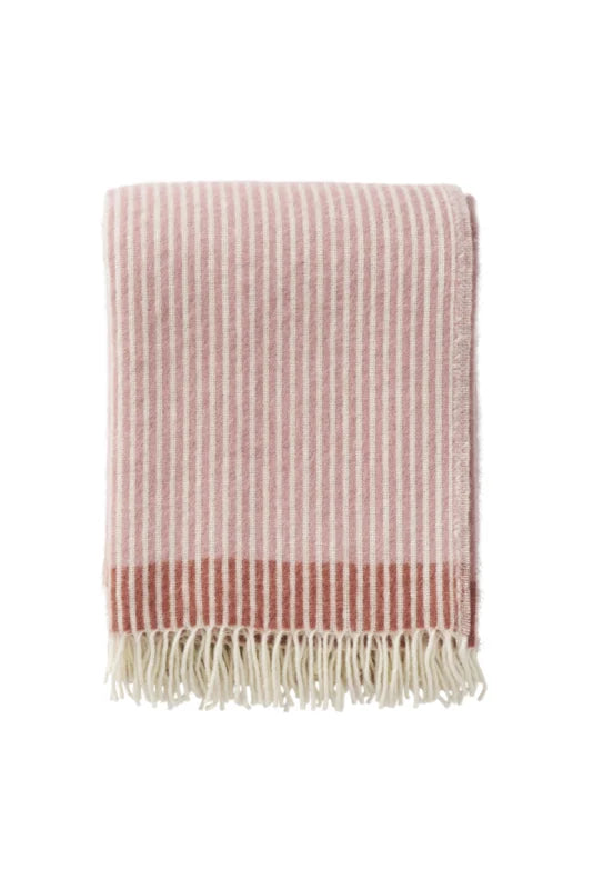 Klippan - Rib | plaid van 100% lamswol Pink Dusty Rose 130x200 cm.