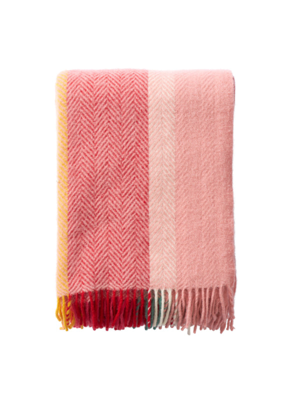 Klippan - Birka | gestreepte plaid van lamswol Flower