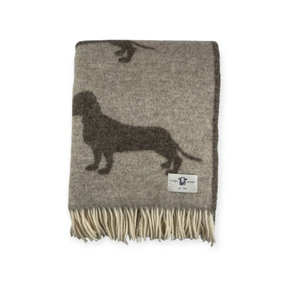 Belpo - Plaid teckel | wollen plaid met teckelprint