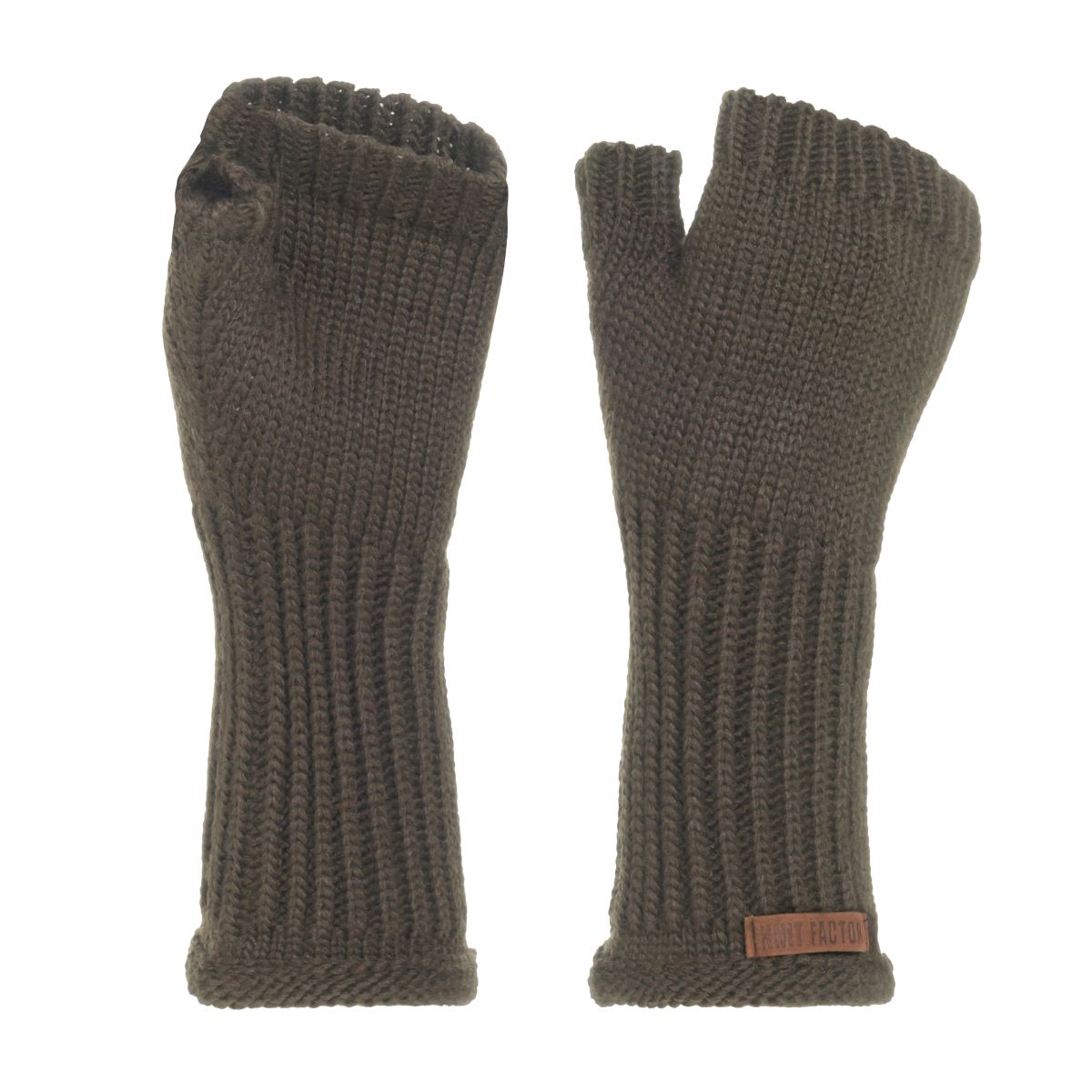Knit Factory - Cleo | vingerloze handschoenen Cappuccino