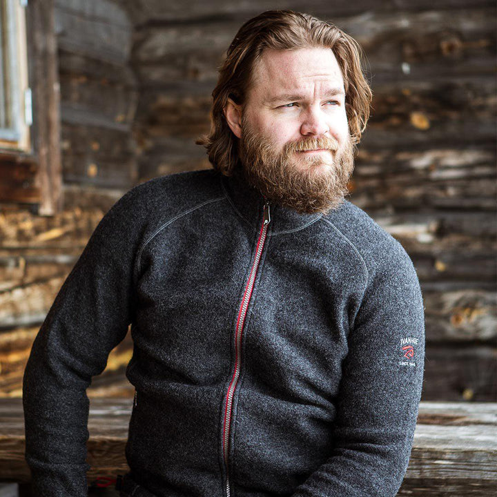 Ivanhoe Knitted in Sweden - Danny FZ | wollen herenvest met rits