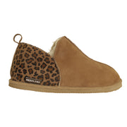 Texelana Strend | hoge pantoffel van schapenvacht Panter cognac