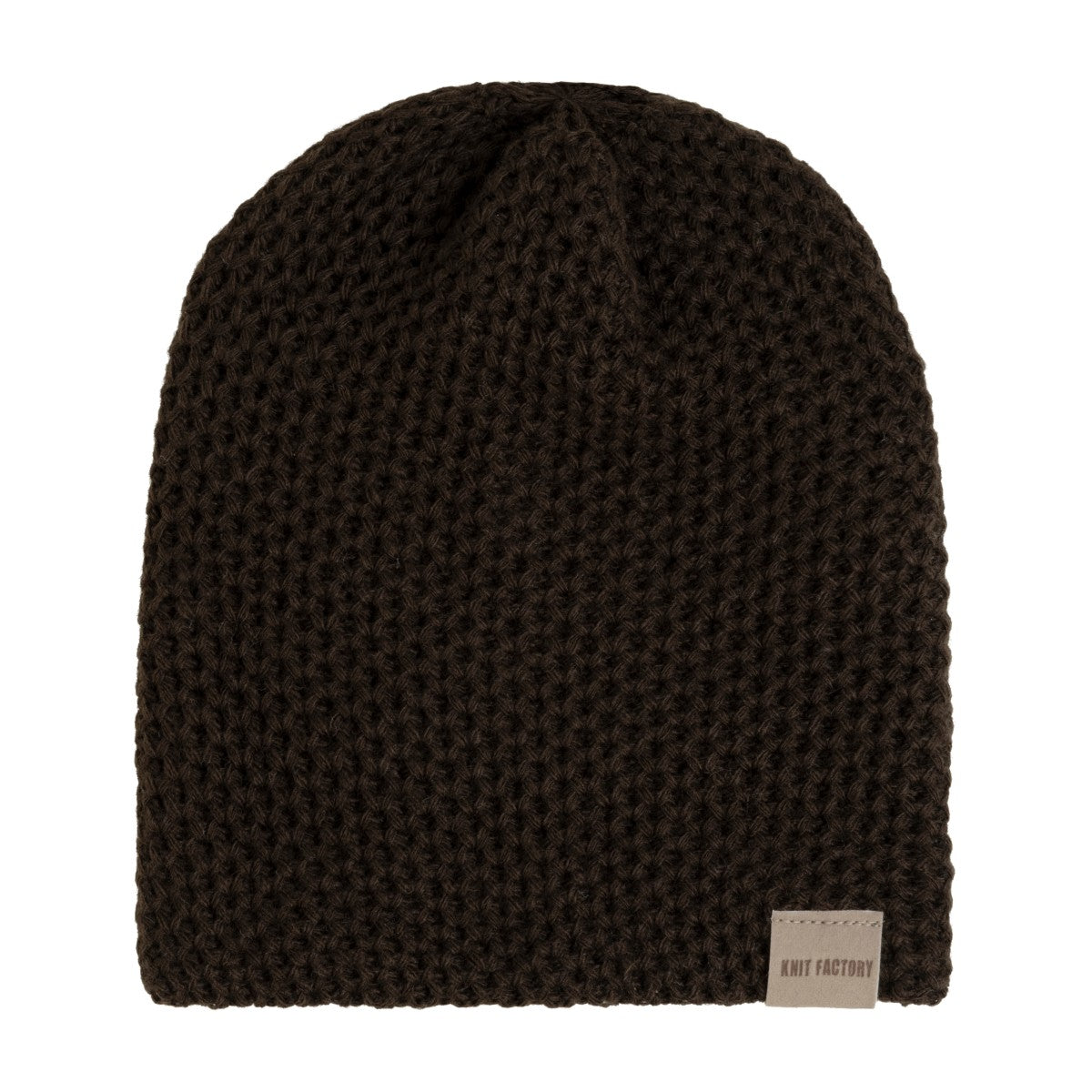 Knit Factory - Enya beanie | gebreide muts Donker bruin