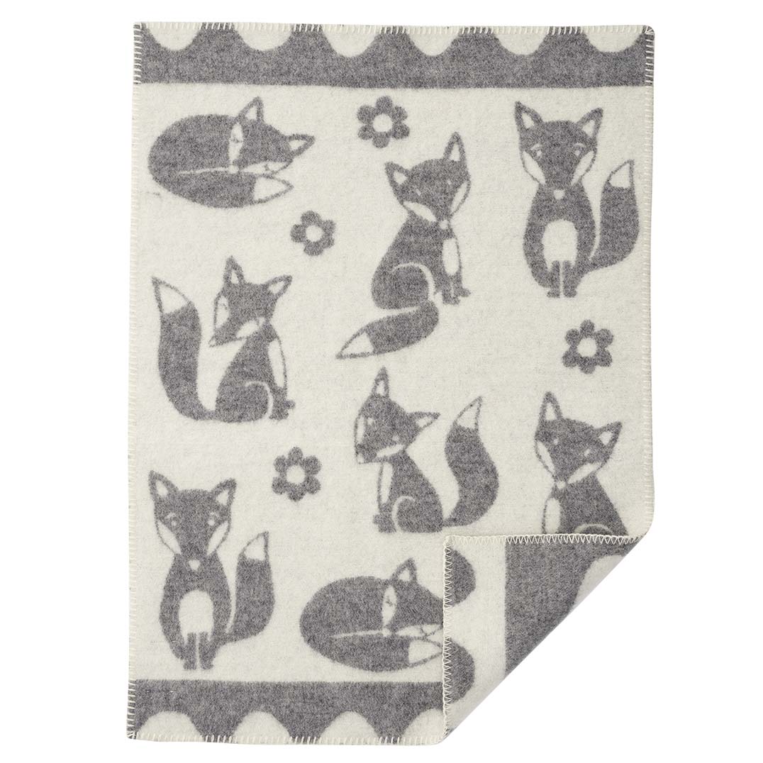 Klippan - Fox baby | wiegdeken van lamswol Grey