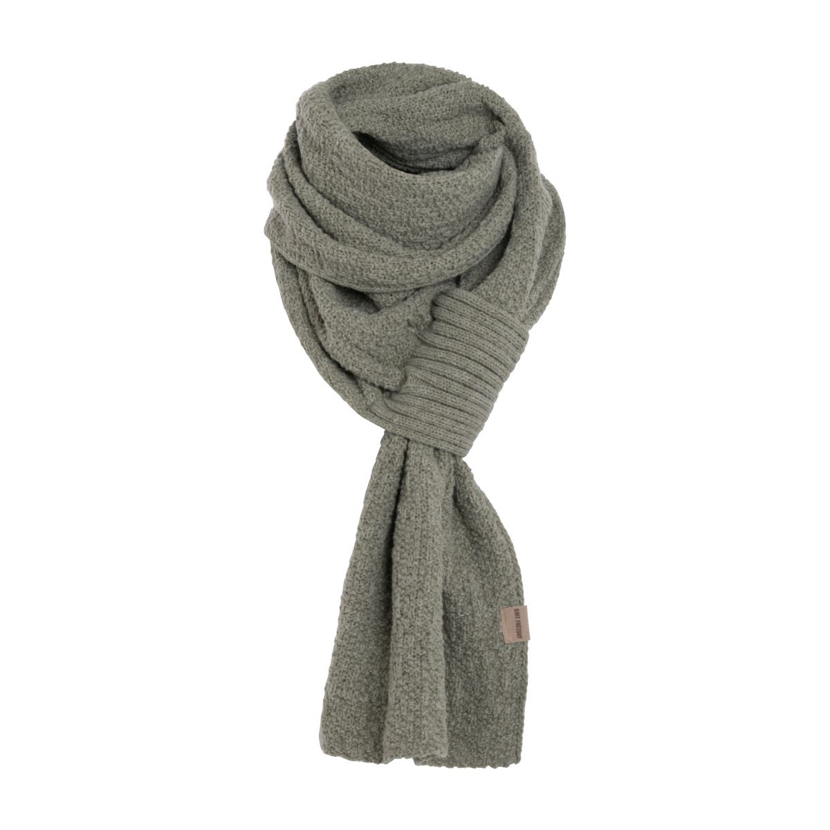 Knit Factory - Haze | gebreide sjaal Urban green