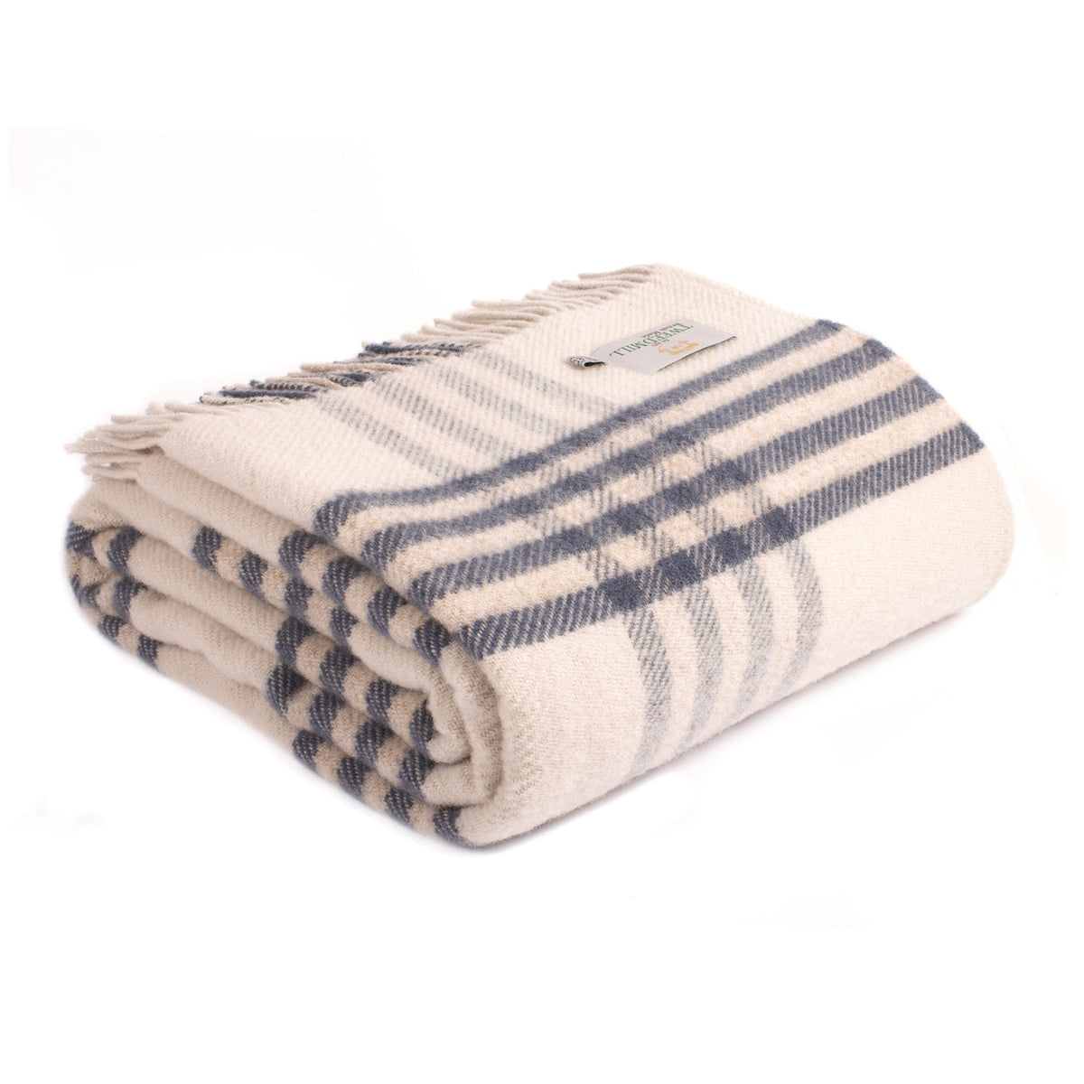 Tweedmill - Hex Check King Size | wollen plaid XL Blue Slate
