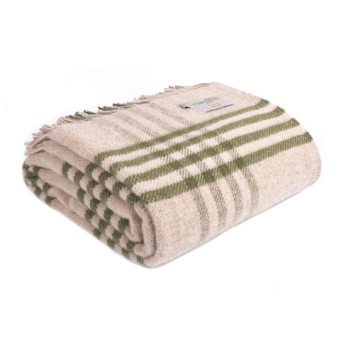 Tweedmill - Hex Check King Size | wollen plaid XL Olive