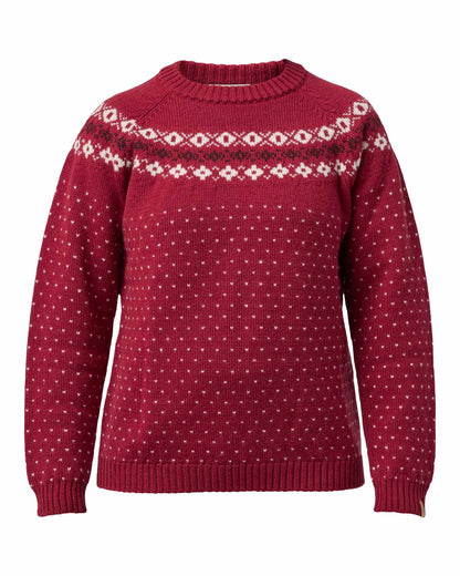 Ivanhoe Knitted in Sweden - Sire crewneck | Noorse wollen trui Deep Red