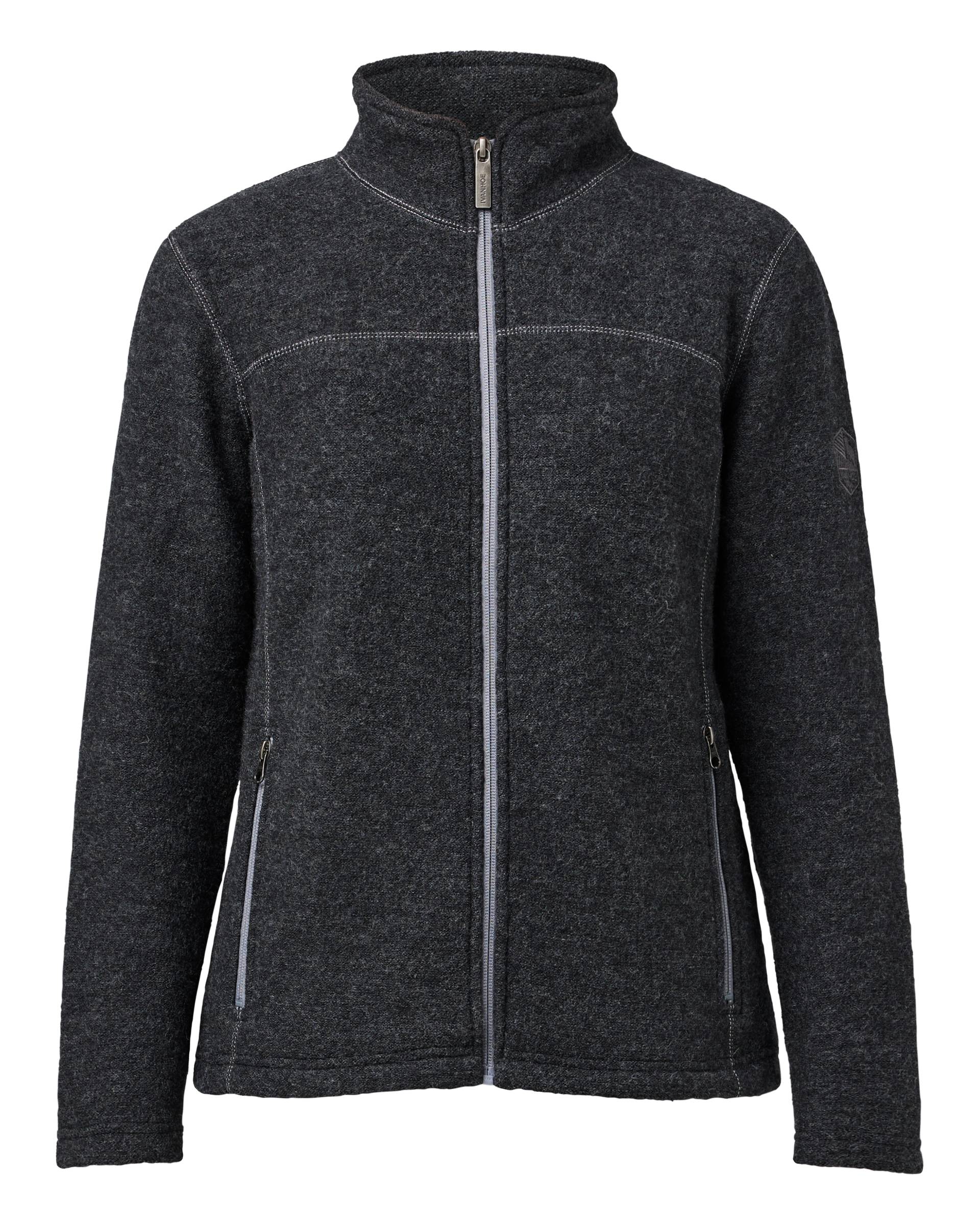 Ivanhoe Knitted in Sweden - Beata FZ | wollen damesjack Graphite marl
