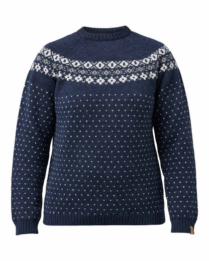 Ivanhoe Knitted in Sweden - Sire crewneck | Noorse wollen trui Light navy