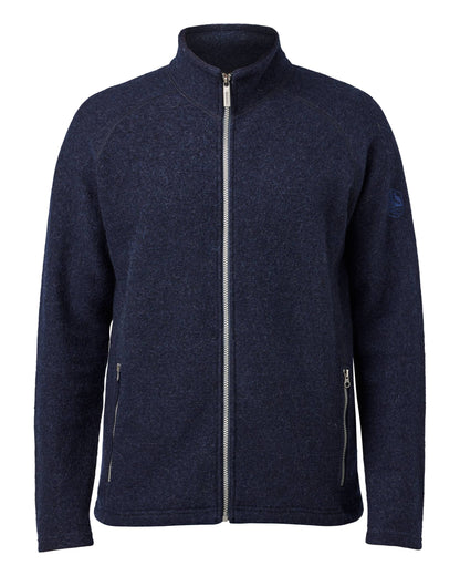 Ivanhoe Knitted in Sweden - Danny FZ | wollen herenvest met rits Light navy