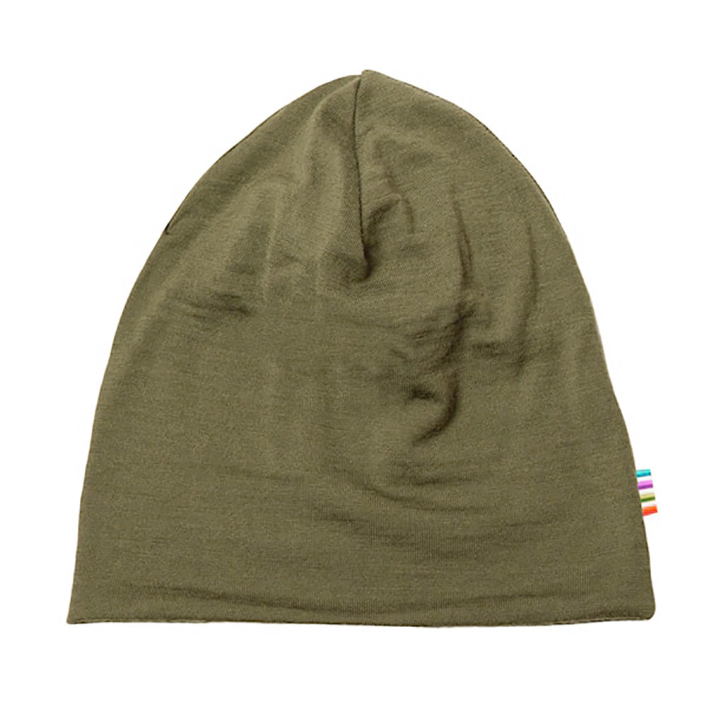 Joha - Baby hat double - uni | wollen babymutsje Dark sage