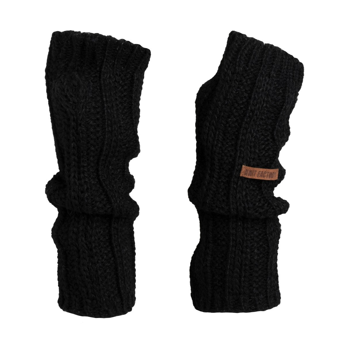 Knit Factory - Nica Armwarmers | gebreide polswarmers Black