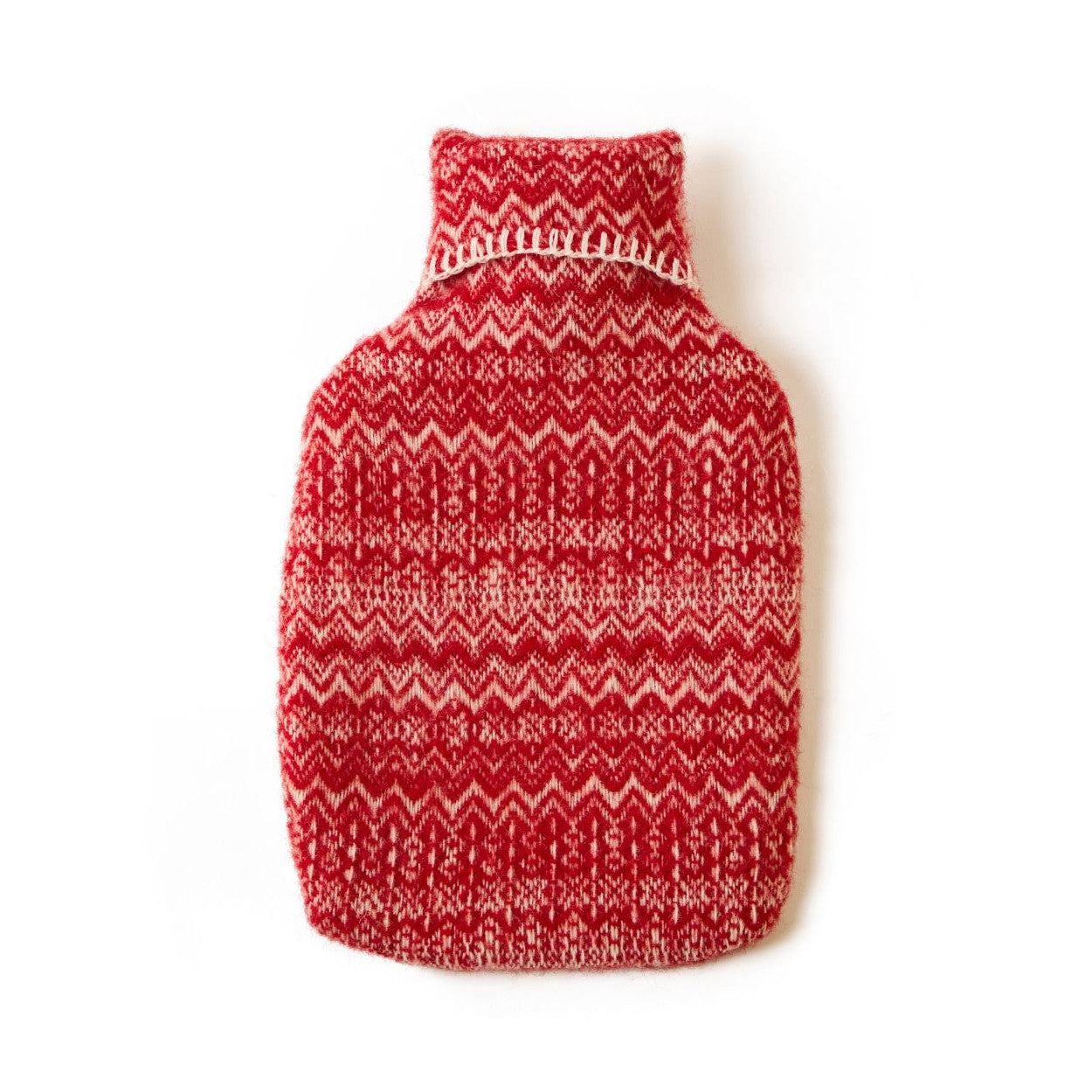Tweedmill - Hot water bottle Fair Isle | kruik met kruikzak Red