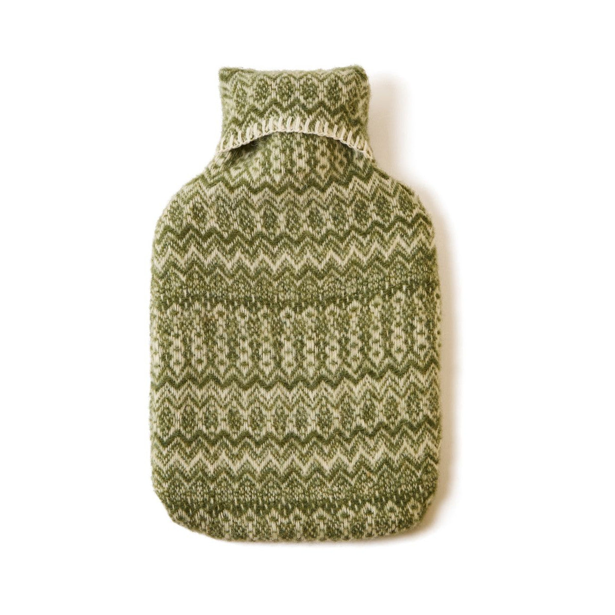 Tweedmill - Hot water bottle Fair Isle | kruik met kruikzak Sage