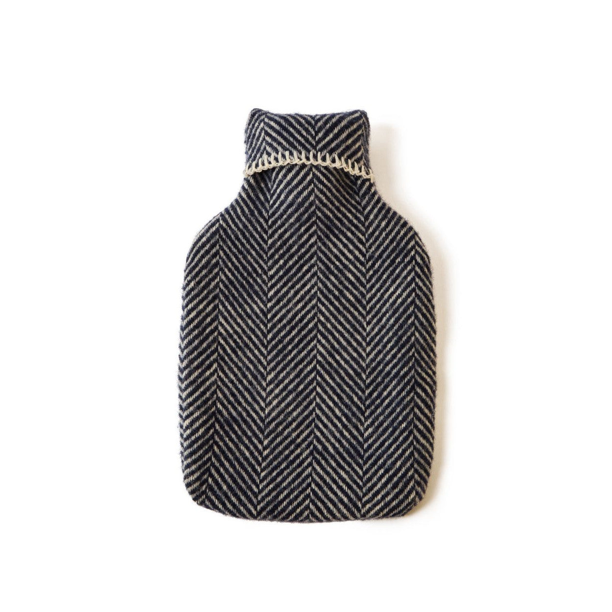 Tweedmill - Hot water bottle | wollen kruikzak met kruik Fishbone Navy