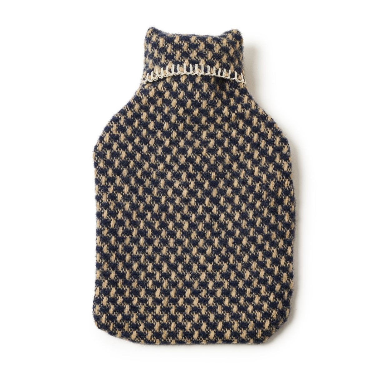 Tweedmill - Twill Hot water bottle | wollen kruikzak met kruik Oatmeal navy