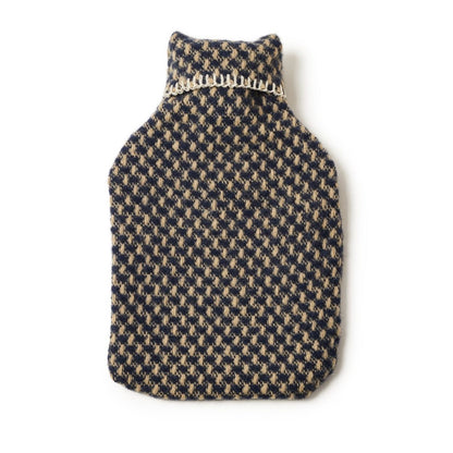 Tweedmill - Twill Hot water bottle | wollen kruikzak met kruik Oatmeal navy