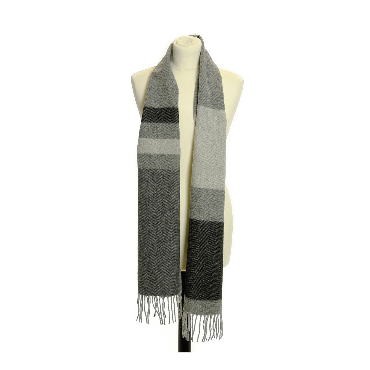 Tweedmill - Scarf Stripe | wollen sjaal met franjes Blackbird