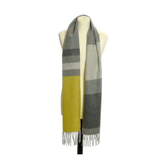 Tweedmill - Scarf Stripe | wollen sjaal met franjes Canary