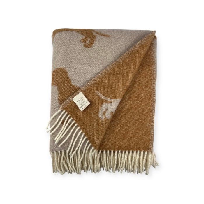 Belpo - Plaid teckel | wollen plaid met teckelprint