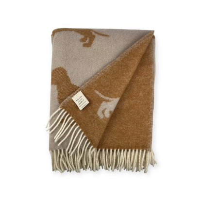 Belpo - Plaid teckel | wollen plaid met teckelprint