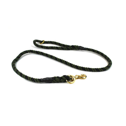 Tweedmill - Wool Rope Lead | wollen hondenriem Charcoal olive