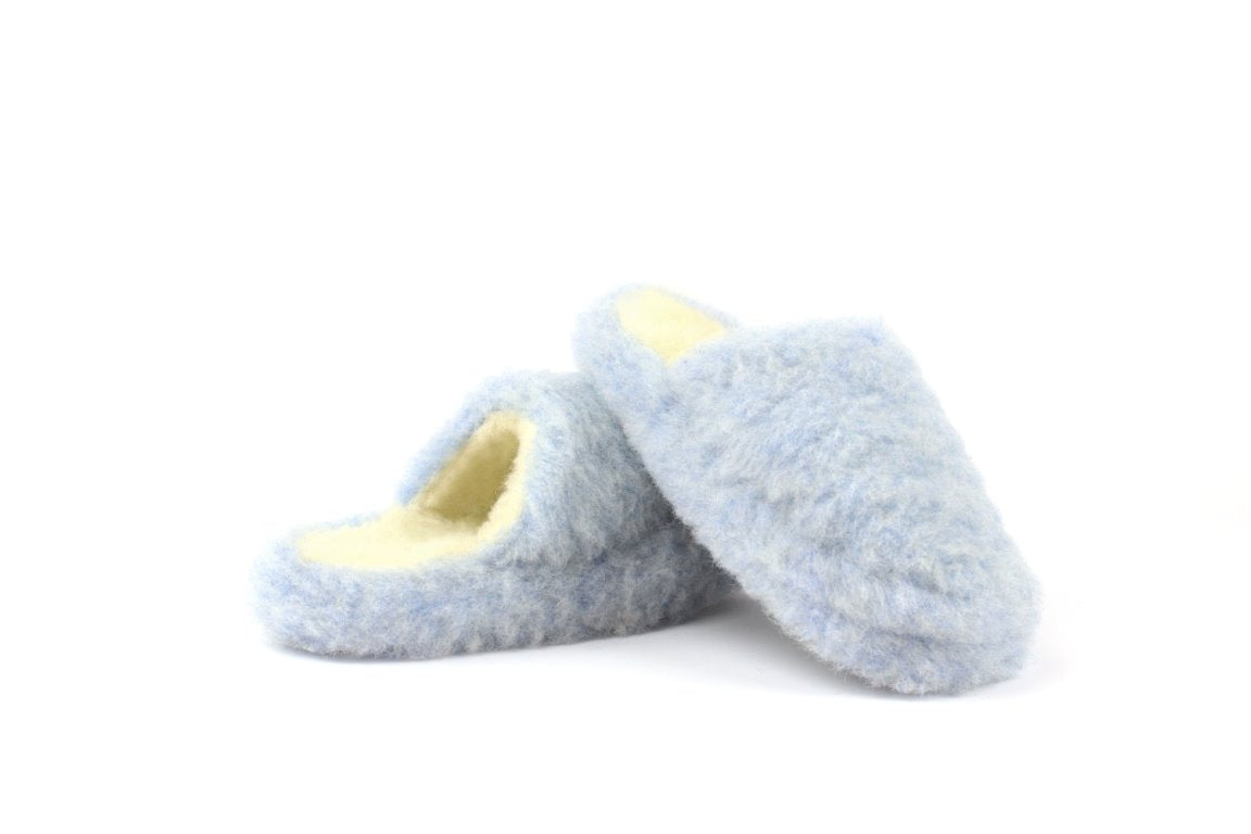 Yoko Wool - Mule slipper basic | pantoffel van schapenwol Light blue